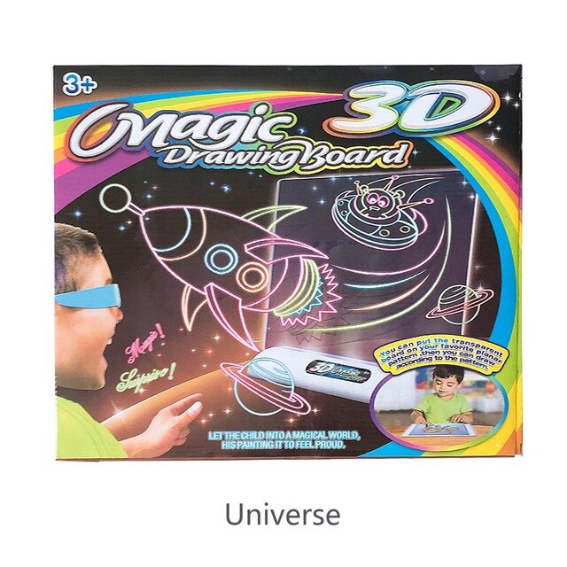 Drawing Handwriting Pad 3d Magic Drawing Pad Led Light Up Writing