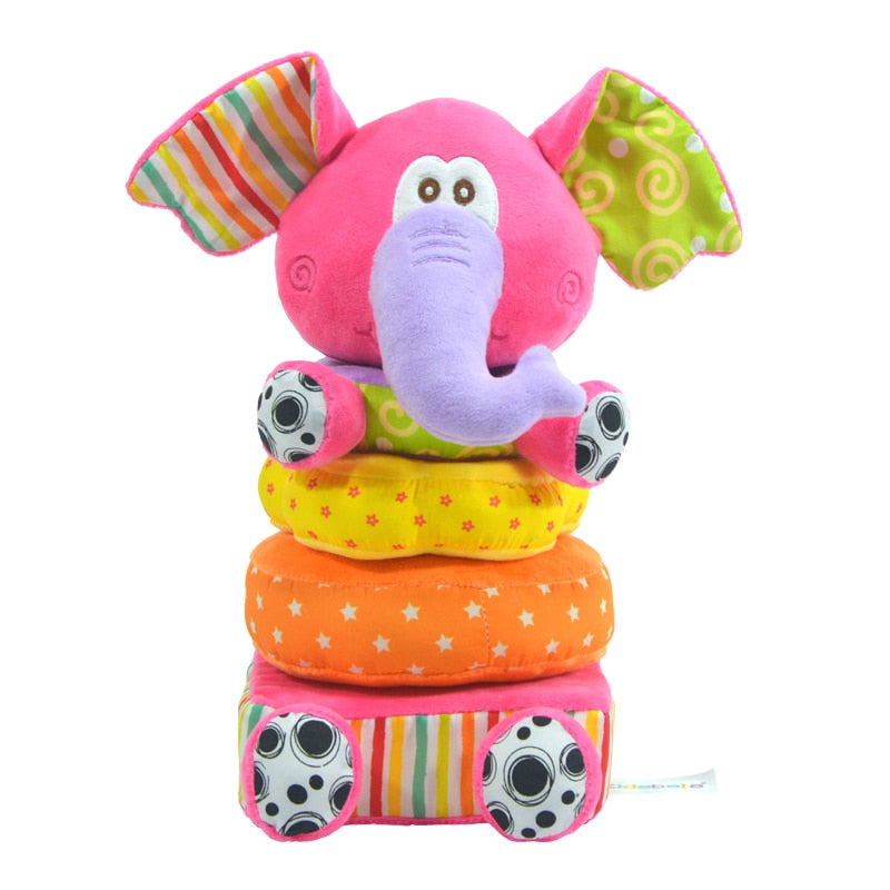 Plush Elephant Stacking Rattle