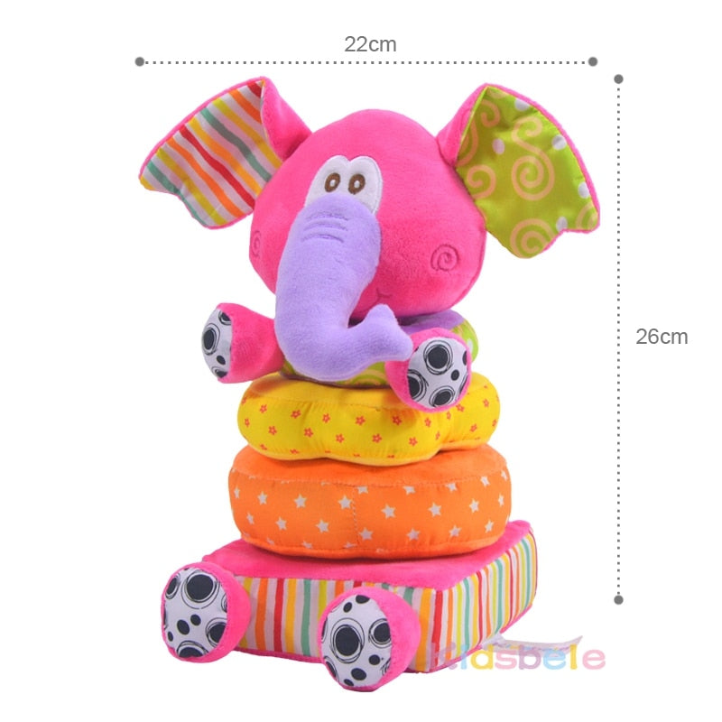 Plush Elephant Stacking Rattle